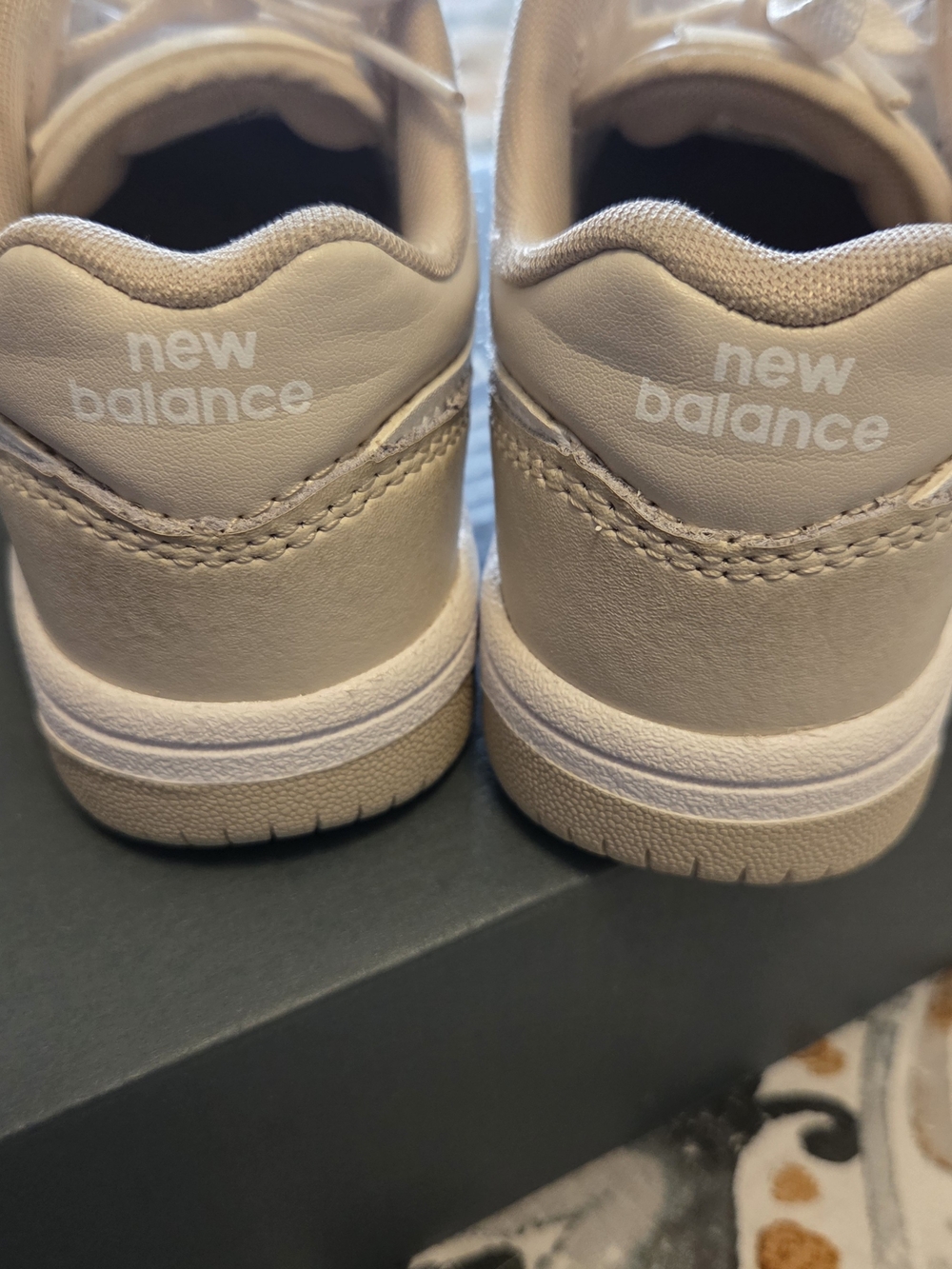 New Balance Kids Beige and White Sneakers - Picture 9 of 12
